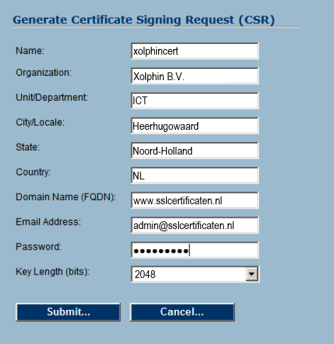 Sonicwall Aanmaken CSR